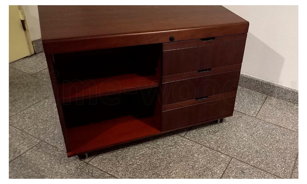 Тумба подкатная 3 ящика MUX 90x42x65 цвет: TA 06 (американский орех) - фото со сборки