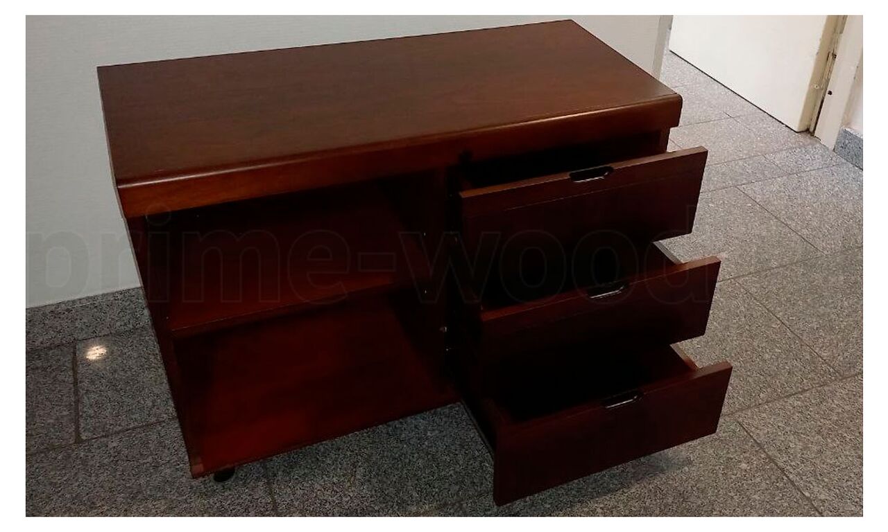 Тумба подкатная 3 ящика MUX 90x42x65 цвет: TA 06 (американский орех) - фото со сборки